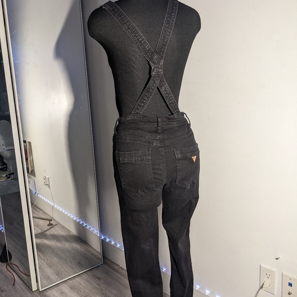 Black Guess skinny overalls - Picture 3 of 6